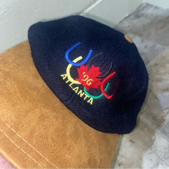 Vintage Atlanta 1996 Olympic Suede Hat unisex no official branding leather strap - Picture 9 of 14